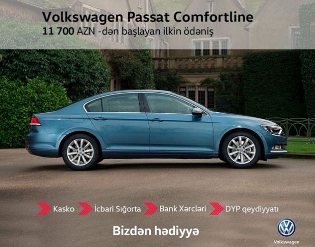 Volkswagen Passat üçün “Kredit Kampaniyası” - MİNİMAL İLKİN ÖDƏNİŞ