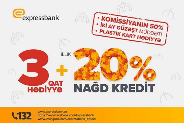 Expressbank-dan 3 qat hədiyyə!