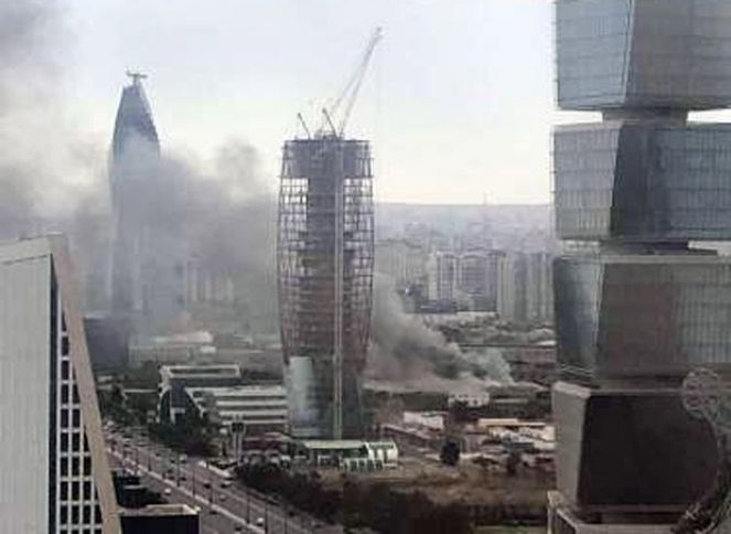 Bakıda boya sexində güclü yanğın - YENİLƏNİB