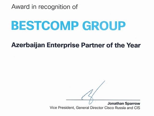 “Bestcomp Group” CISCO tərəfindən “Azərbaycanda İlin Partnyor Şirkəti” seçilib