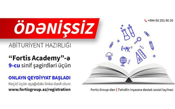 Ödənişsiz abituriyent hazırlığı kursuna onlayn qeydiyyat başladı