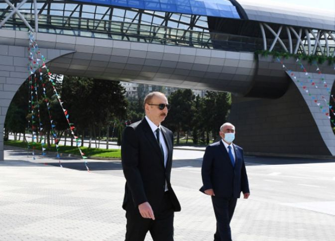 Prezident yerüstü piyada keçidinin açılışında iştirak edib - YENİLƏNİB