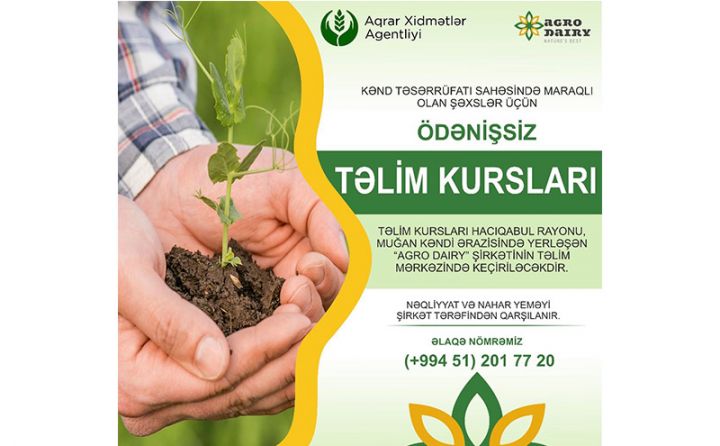 Ödənişsiz kənd təsərrüfatı ilə bağlı təlimlərə yenidən start verilir