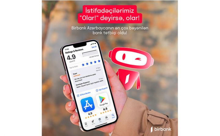 Birbank yenidən ən çox istifadə olunan və bəyənilən rəqəmsal platforma oldu