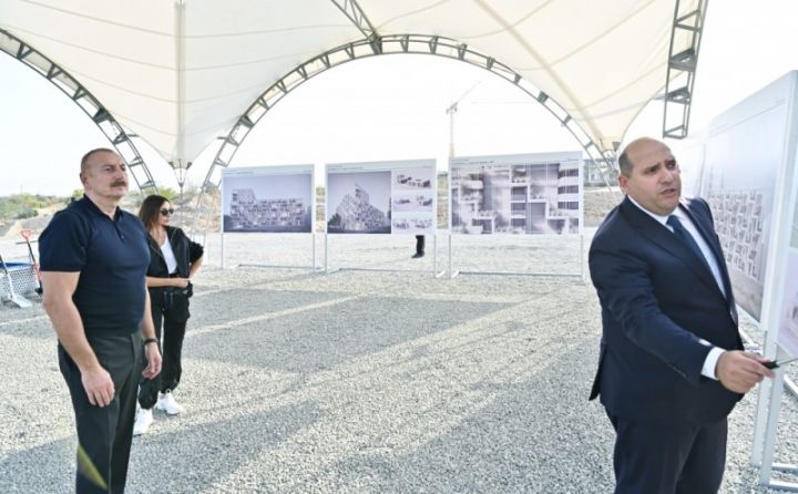 Ağdam şəhərində inşa olunacaq yaşayış məhəlləsinin təməli qoyulub
