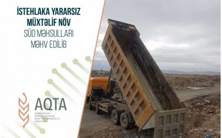 Şirkətin yararsız 12 ton süd məhsulu məhv edilib