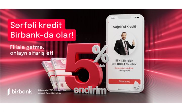 Kapital Bank onlayn kredit götürənlər üçün faizləri aşağı saldı