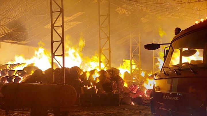 Sabirabadda pambıq emalı zavodunda yanğın