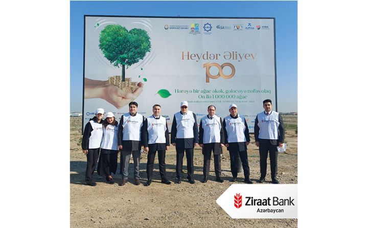 Ziraat Bank Azərbaycandan Ümummilli lider Heydər Əliyevin anadan olmasının 100-cü il dönümü münasibətilə gələcəyin 1 000 000 ağacına dəstək!