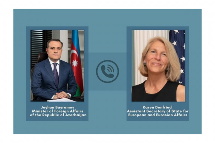 Bayramov ABŞ Dövlət Katibinin köməkçisi ilə Laçın-Xankəndi yolundakı vəziyyəti müzakirə edib