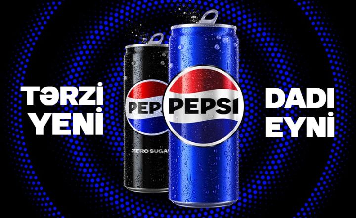 Pepsi dünyada 120 ölkədə vizual görkəmini dəyişərək 14 ildən sonra yeni görünüşünü təqdim edir - FOTO