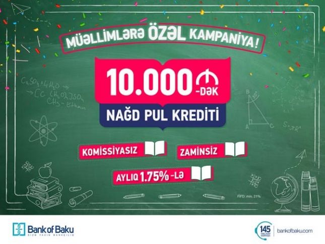 Bank of Baku-dan müəllimlərin üzünü güldürəcək yeni kredit kampaniyası