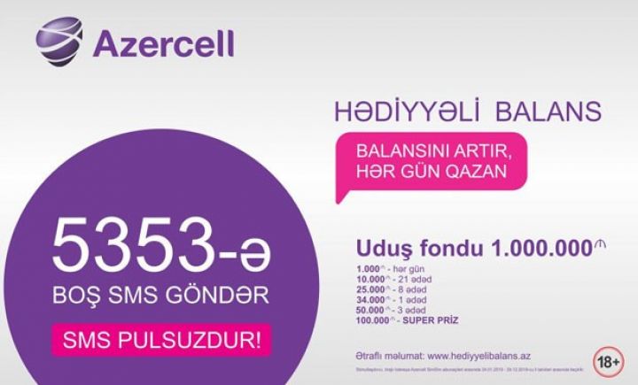 Azercell-dən 100 000 AZN-ə qədər hədiyyə qazanmaq imkanı