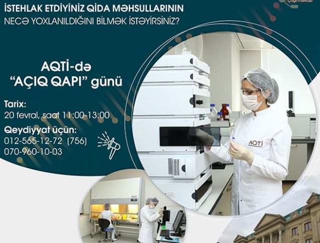 Qida Təhlükəsizliyi İnstitutunda “Açıq qapı” günü keçiriləcək