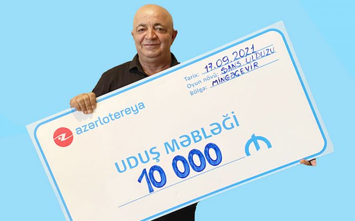 Mingəçevir sakini “Şans ulduzu” ani lotereyasında 10 min manat qazandı