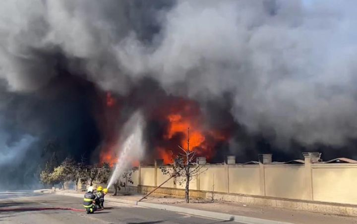 Güclü yanğın SOCAR-ın müəssisəsinin ərazisində baş verib