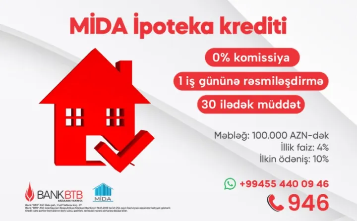 Güzəştli MİDA ipoteka krediti