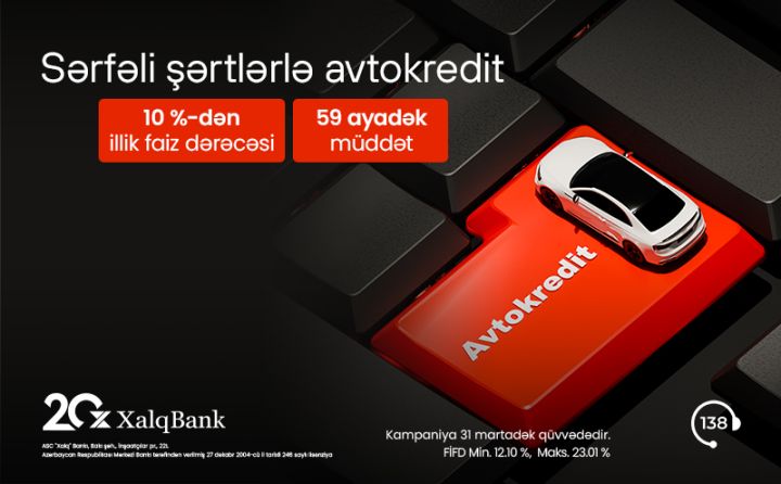 Xalq Bank avtokredit üzrə kampaniyanı davam etdirir